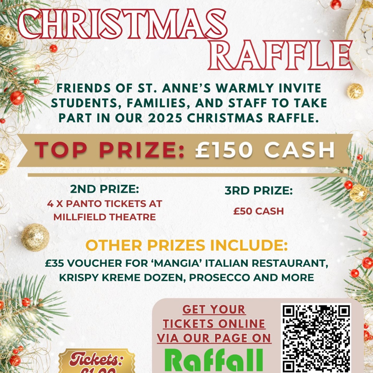 St. Anne's Catholic High School for Girls - FOSA Christmas Raffle 2025